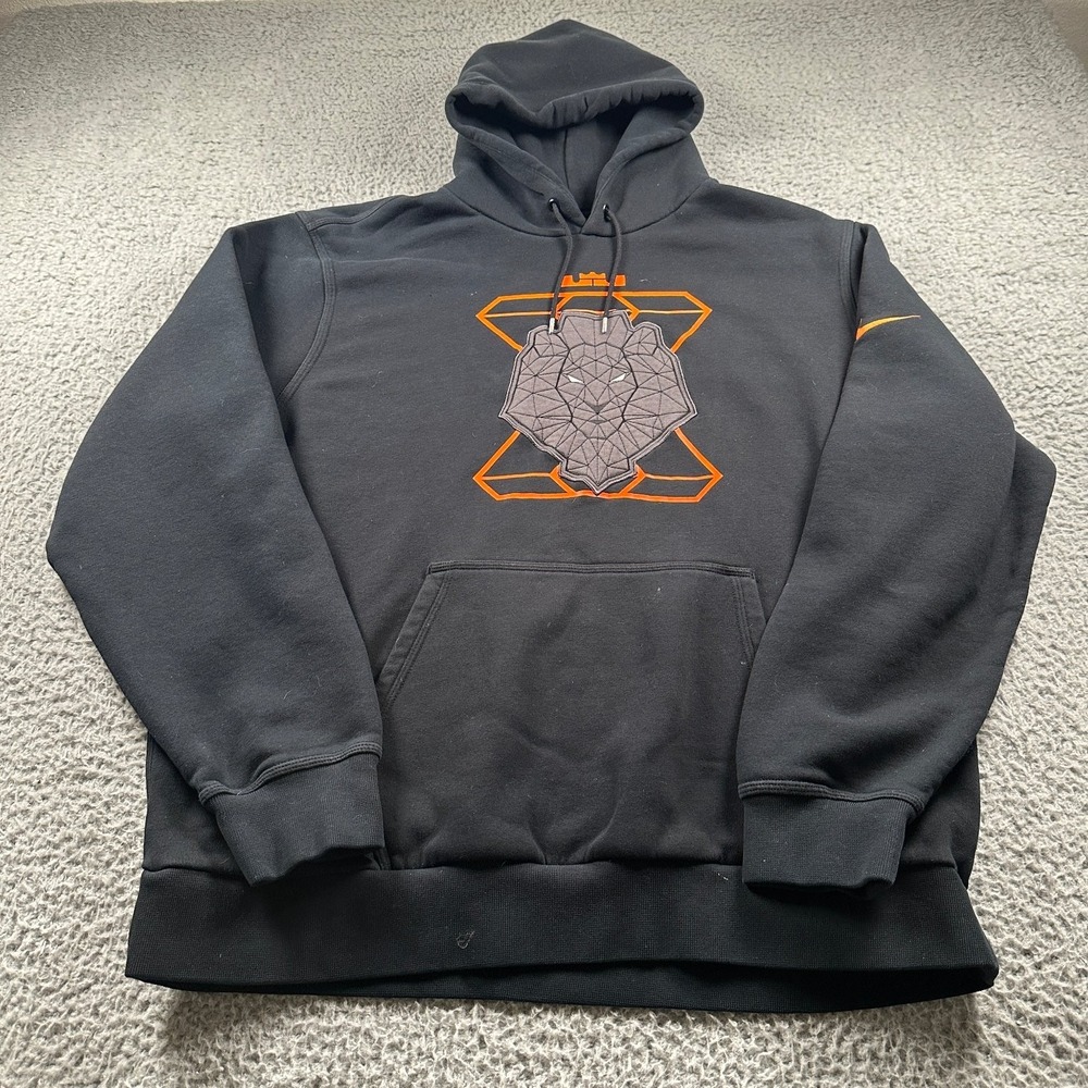 Nike Lebron James Hoodie‎ Men's 2XL Black Basketball Lion Logo Pullover